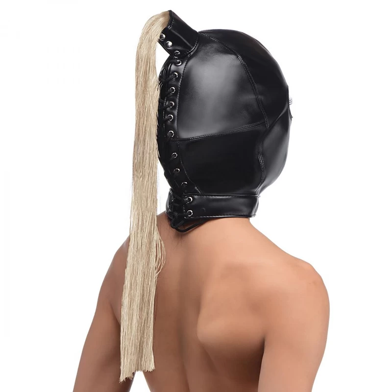 Bondage Masker Met Paardenstaart - Afbeelding 3