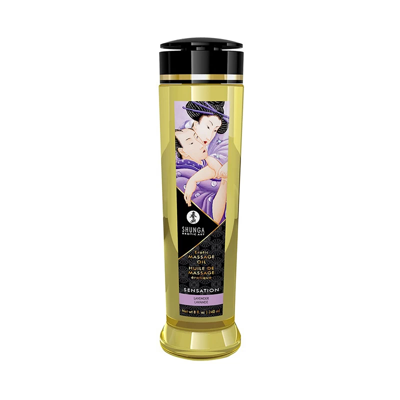 Shunga – Massage Olie Sensatie Lavendel - Afbeelding 2