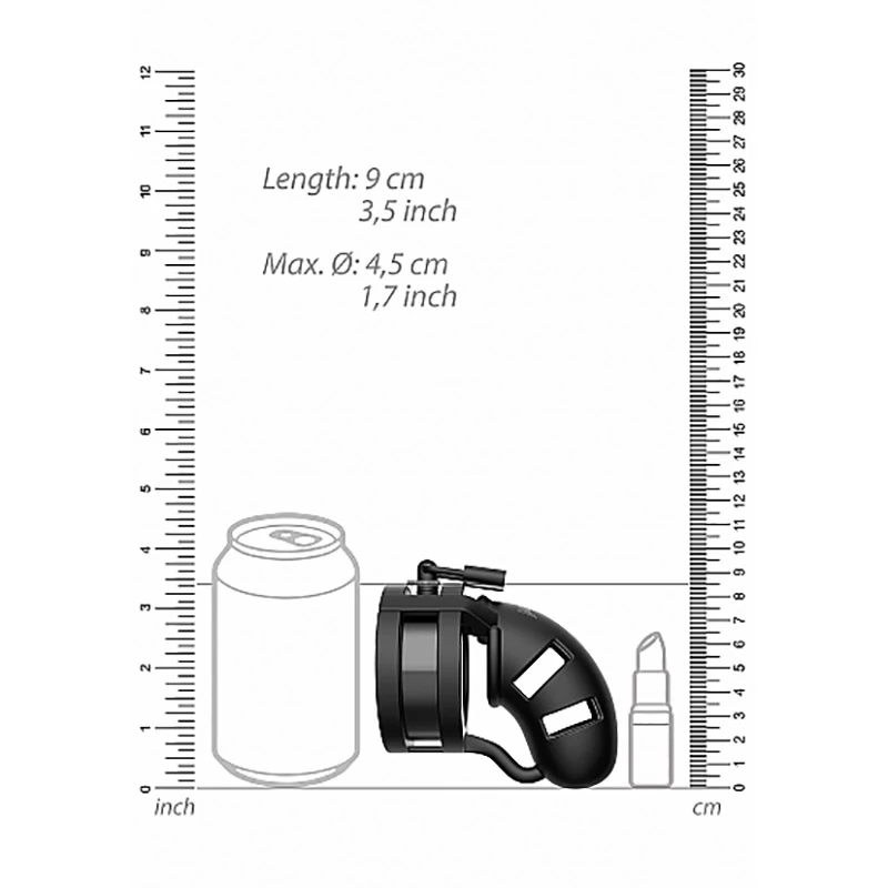 Model 18 Chastity 3.5″ Sil Cage Ballsplitter Black - Afbeelding 3