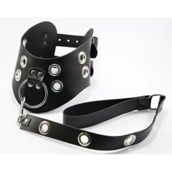 Leren Halsband Met O Ring En Leiband